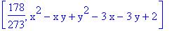 [178/273, x^2-x*y+y^2-3*x-3*y+2]